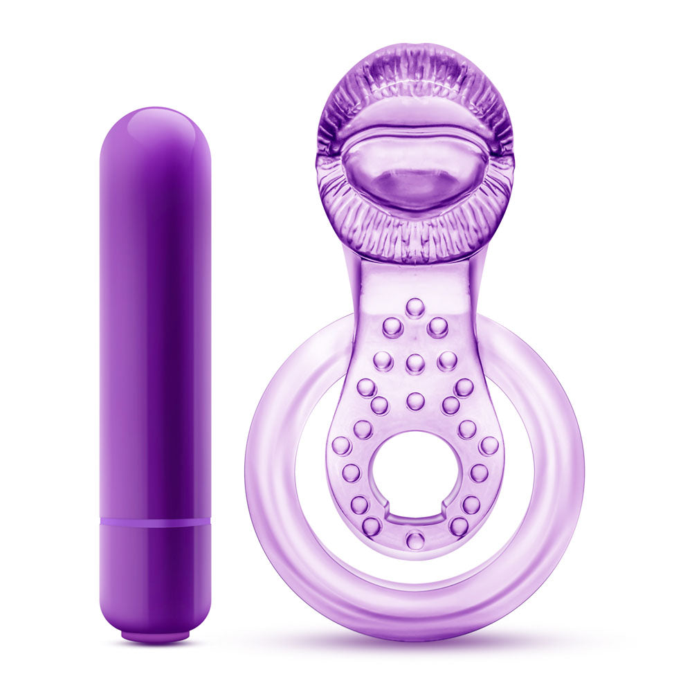 Play With Me - Lick It - Vibrating Double Strap Cockring - Purple  Exotic  Zone Shop