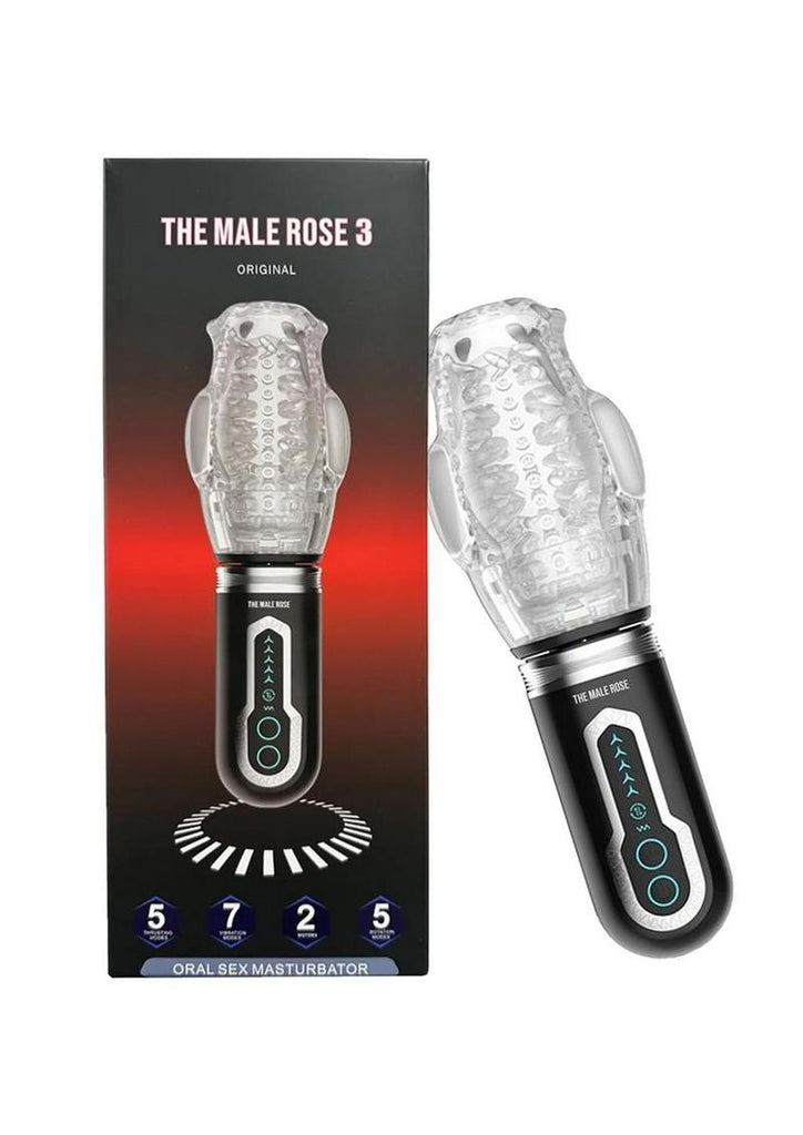 The Male Rose 3 Rechargeable Thrusting Rotating Masturbator - Black/Cl Exotic Zone Shop The Male Rose 3 Rechargeable Thrusting Rotating Masturbator - Black/Cl Exotic Zone Shop