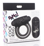 Bang - Silicone Cock Ring and Bullet With Remote Control - Black